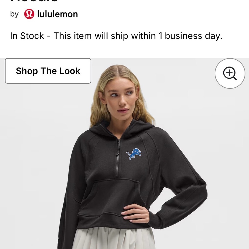 Lululemon Black Detroit Lions half zip.  Brand new with tags